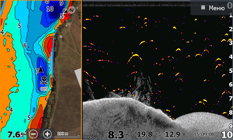 Карта глубин lowrance