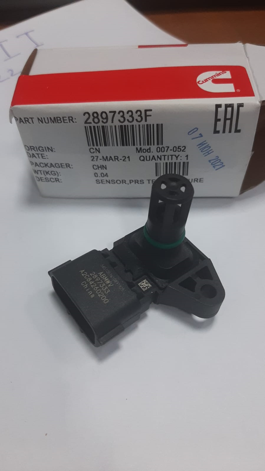 2897333 Датчик давления и температуры газов во впускном коллекторе ...