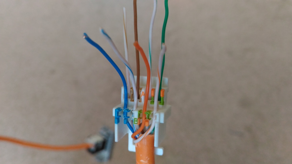 Монтаж розетки rj 45