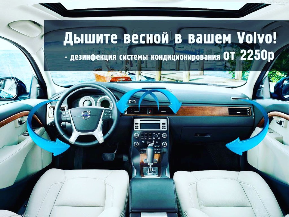 Антибактериальная обработка кондиционера автомобиля volvo