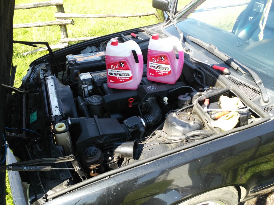 Переход с тосола на антифриз — BMW 5 series (E34), 2 л, 1992 года ...