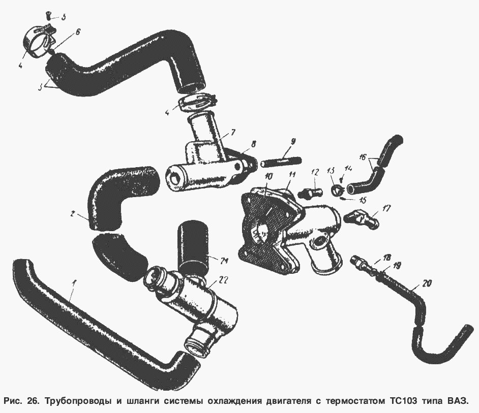 Схема системы охлаждения москвич 2140