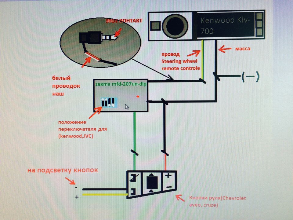Kenwood подключение кнопок руля
