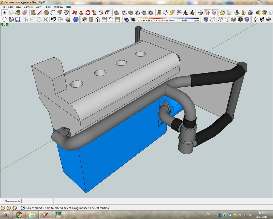 Как сделать поворот трубы в sketchup