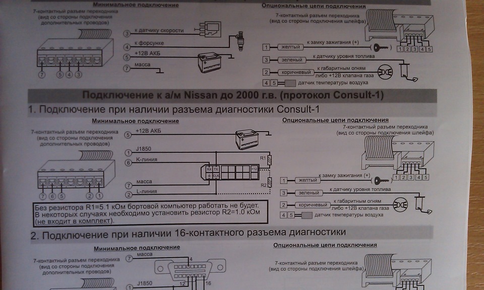 Схема nissan consult 1