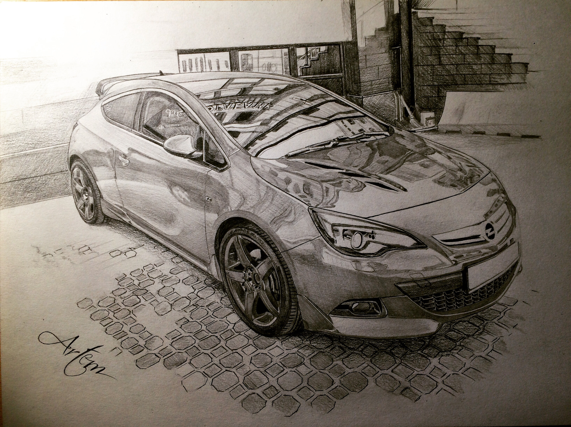 Opel Astra GTC рисунок