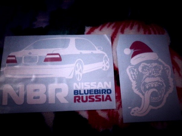 Наклейка NISSAN BLUEBIRD RUSSIA! — Nissan Bluebird (U14), 1,8 л, 1997 ...