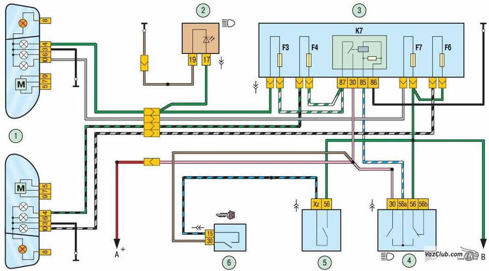 Схема подключения блока управления светом приора на ваз 2110