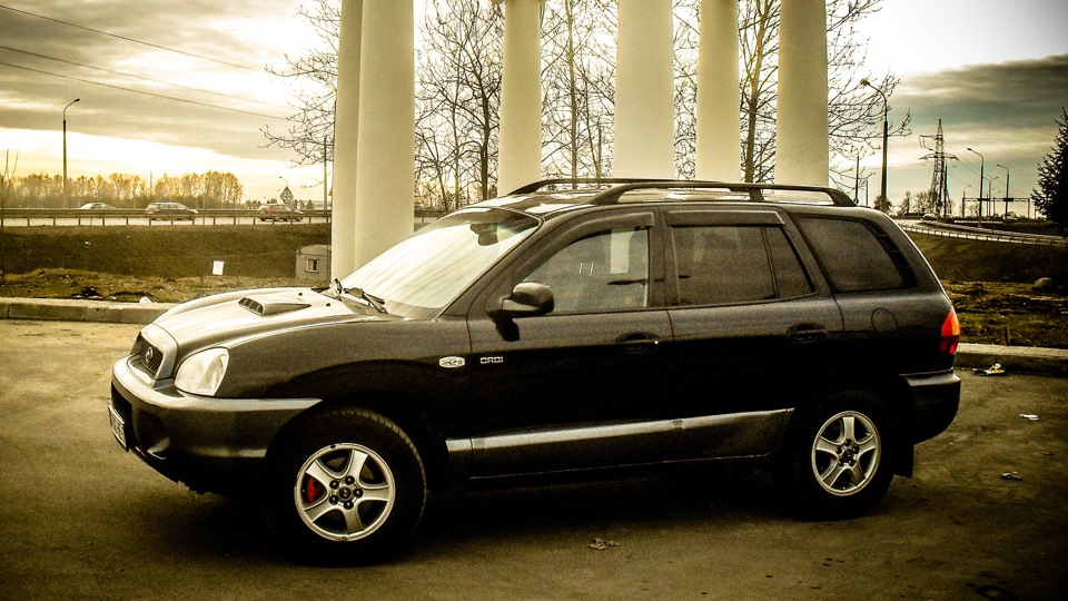 Hyundai santa fe crdi 4wd. Хендай Санта Фе 2002 черный. Хендай Санта Фе 2002 на Вкфму.