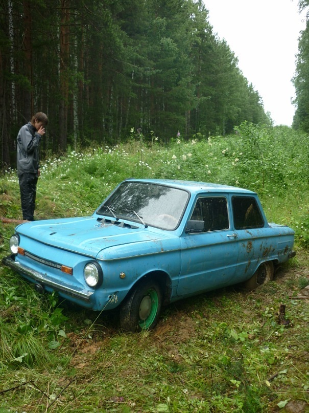 Заброшенный Запорожец в лесу