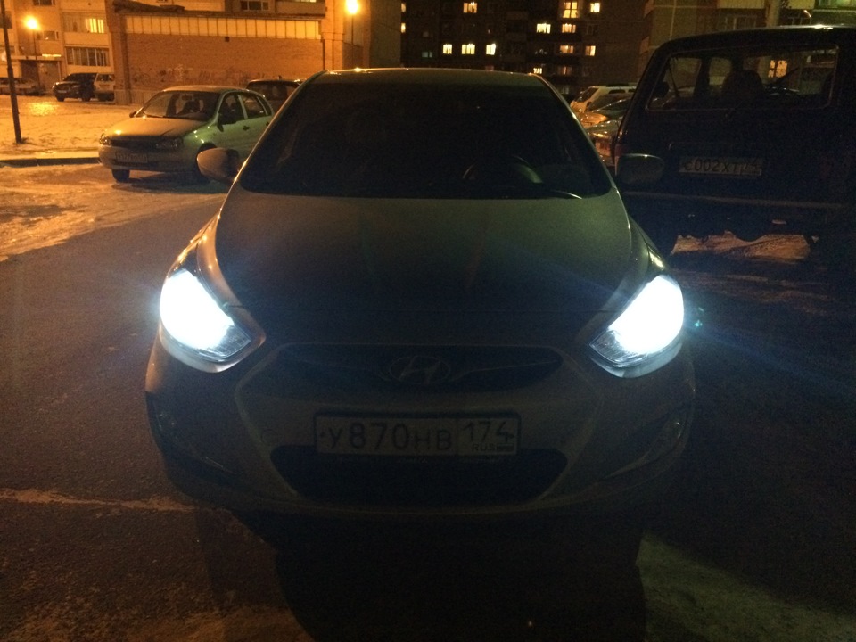 Замена габаритов на привильный свет =)) — Hyundai Solaris (1G), 1,4 л ...
