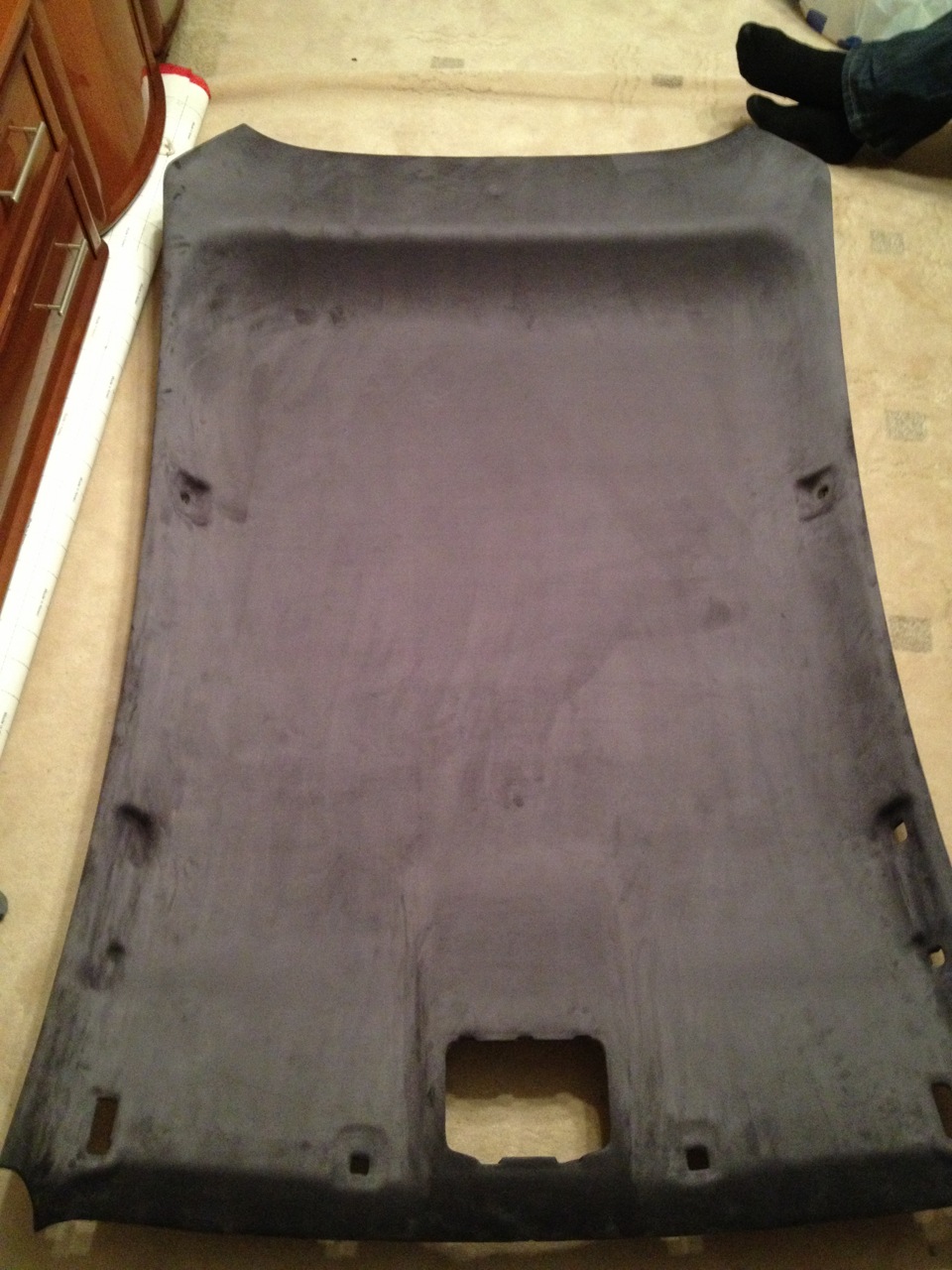 Поклейка потолка алькантарой. — Ford Fiesta (Mk VI), 1,6 л, 2008 года ...