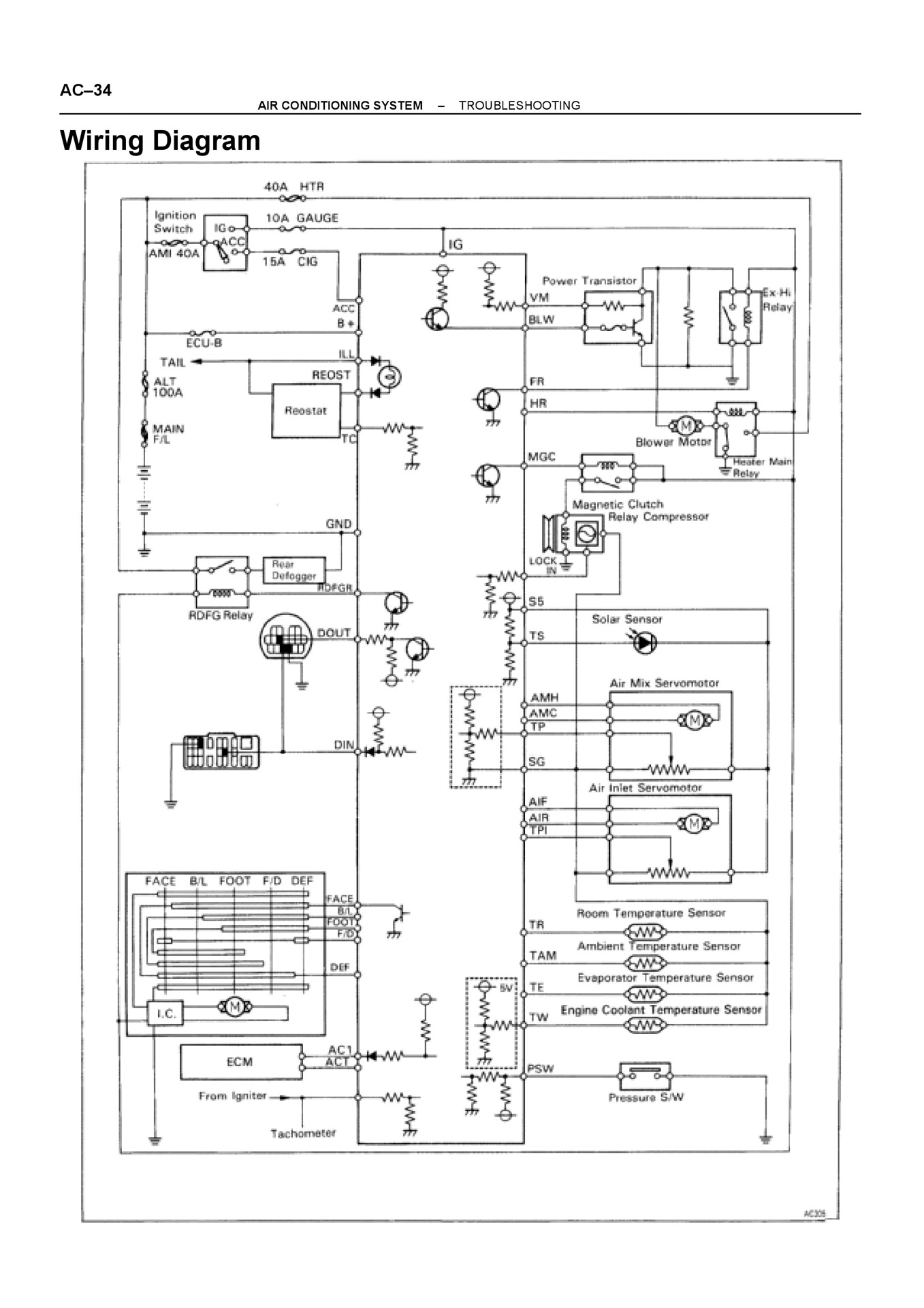 Климат-контроль. Схема и распиновка проводов — Toyota Camry (XV10), 3 л,  1995 года | электроника | DRIVE2