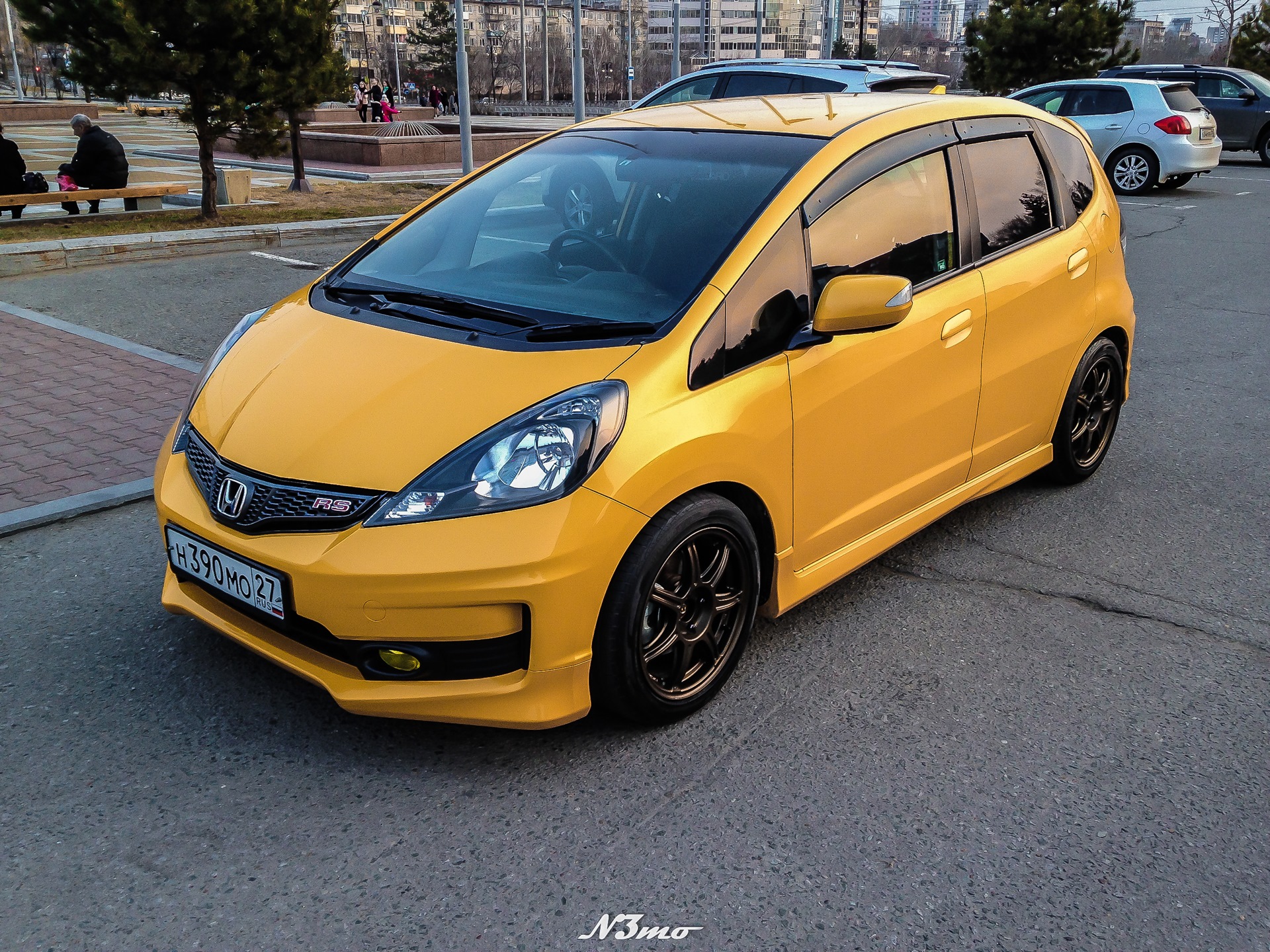 B.I.M Down Hill Special ae-051 + Toyo TYDRB — Honda Fit (2G), 1,5 л, 2011  года | колёсные диски | DRIVE2