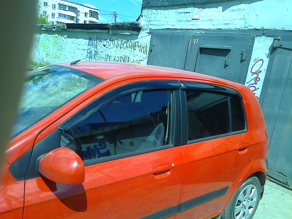 Дефлекторы окон — Hyundai Getz, 1,4 л, 2007 года | аксессуары | DRIVE2