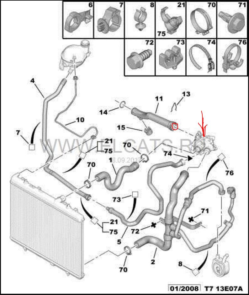 Схема охлаждения пежо 308