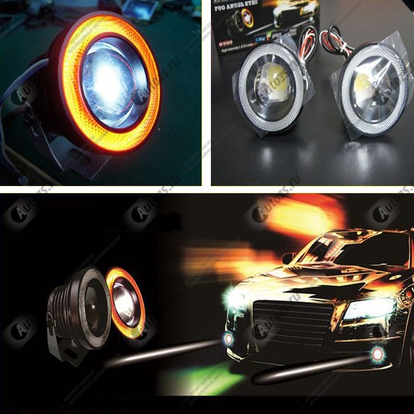 Ангельские глазки в ПТФ — Mitsubishi Outlander XL, 2,4 л, 2011 года ...