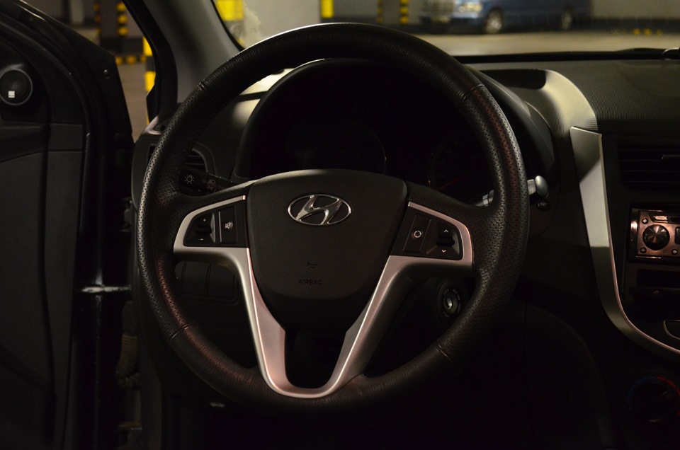 Перетяжка руля в кожу своими руками — Hyundai Solaris (1G), 1,6 л, 2013 ...
