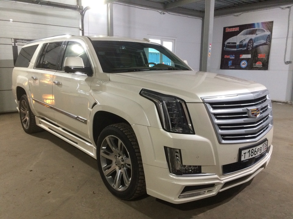 Покрытие авто защитной пленкой — Cadillac Escalade (4G), 6,2 л, 2015 ...