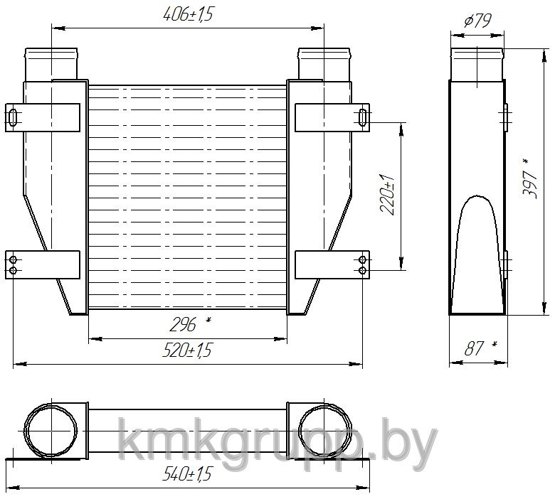 Интеркулер — размеры — SsangYong Musso