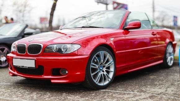 bmw red convertible