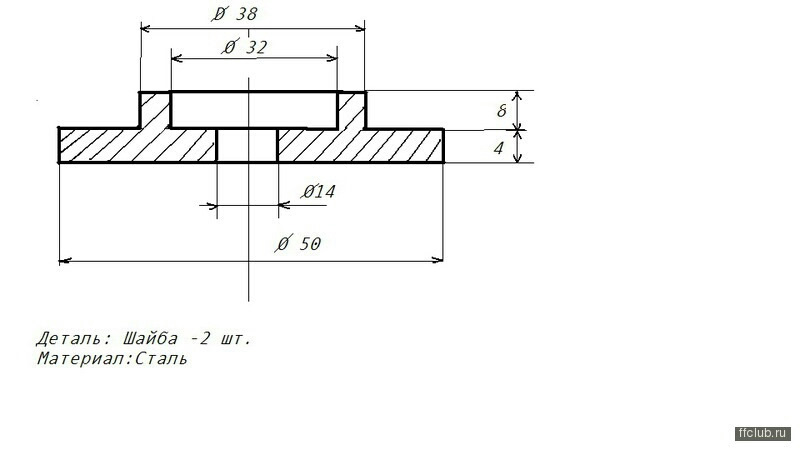 Деталь шайба чертеж