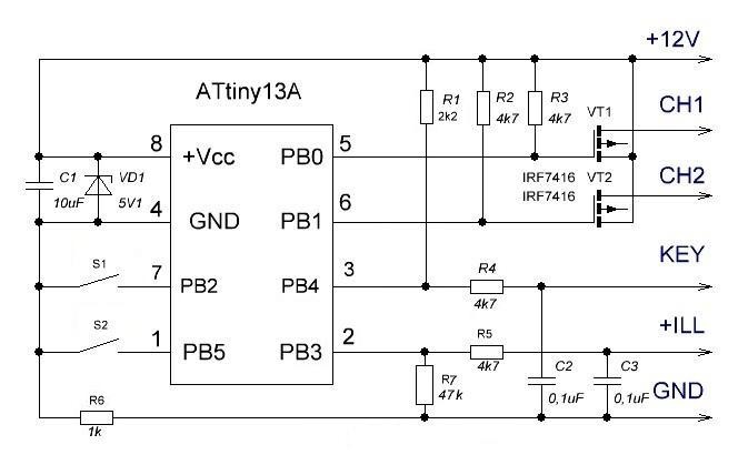 Схемы на attiny