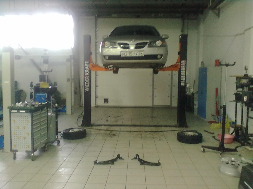 Открыл сезон весна Подвеска! — Nissan Almera II (N16), 1,8 л, 2005 года ...