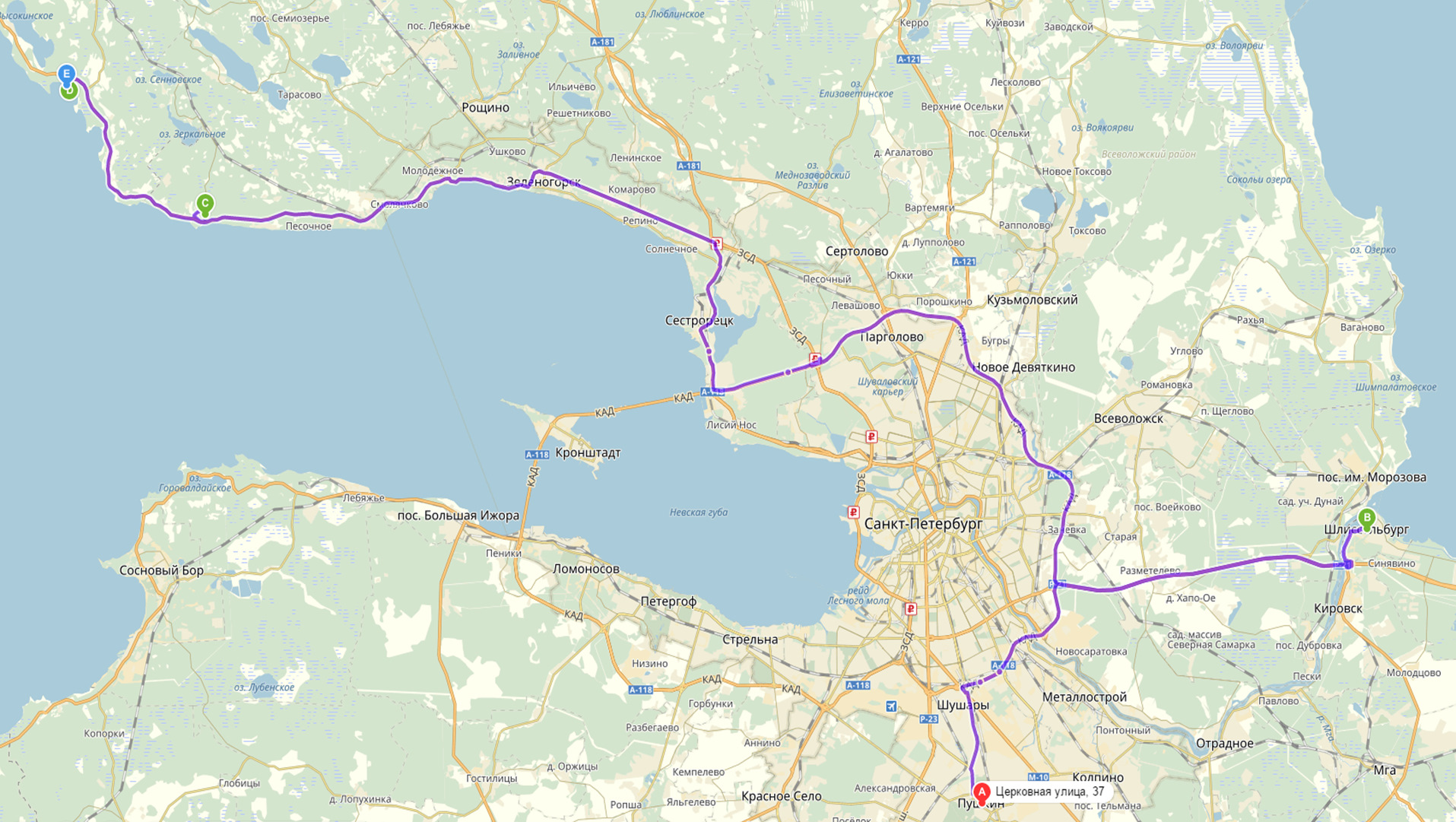 Финский залив Петергоф на карте
