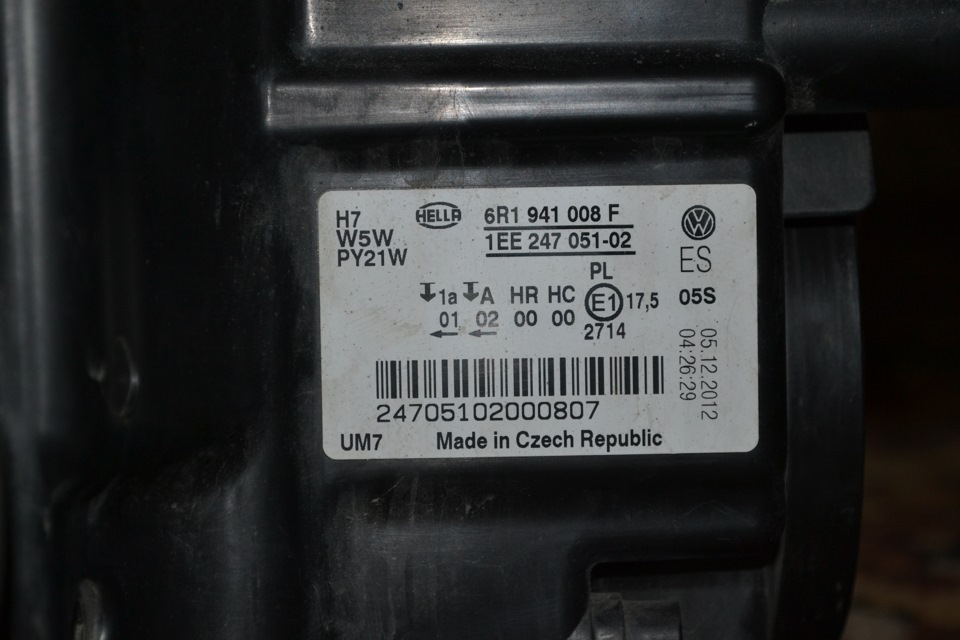 Фары от VW POLO HB (оригинал) часть 1 — Volkswagen Polo Sedan, 1,6 л ...