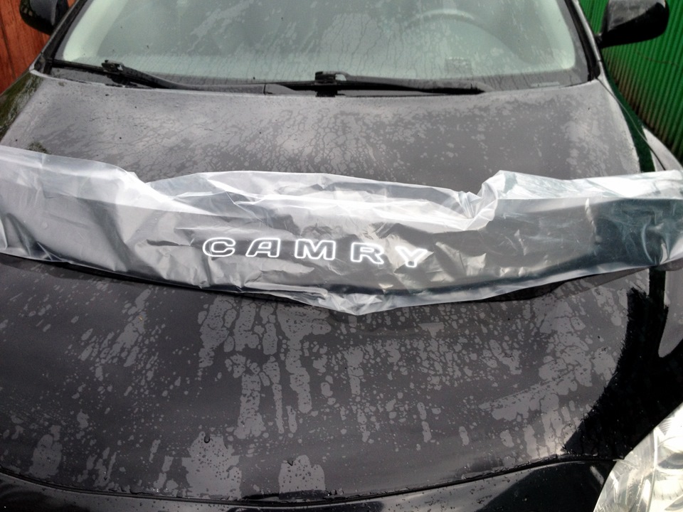 Установка дефлектора капота и защиты фар — Toyota Camry (XV40), 2,4 л ...