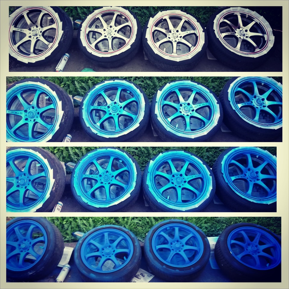 Красим литьё жидкой резиной. — Toyota Mark II (90), 2,5 л, 1993 года ...