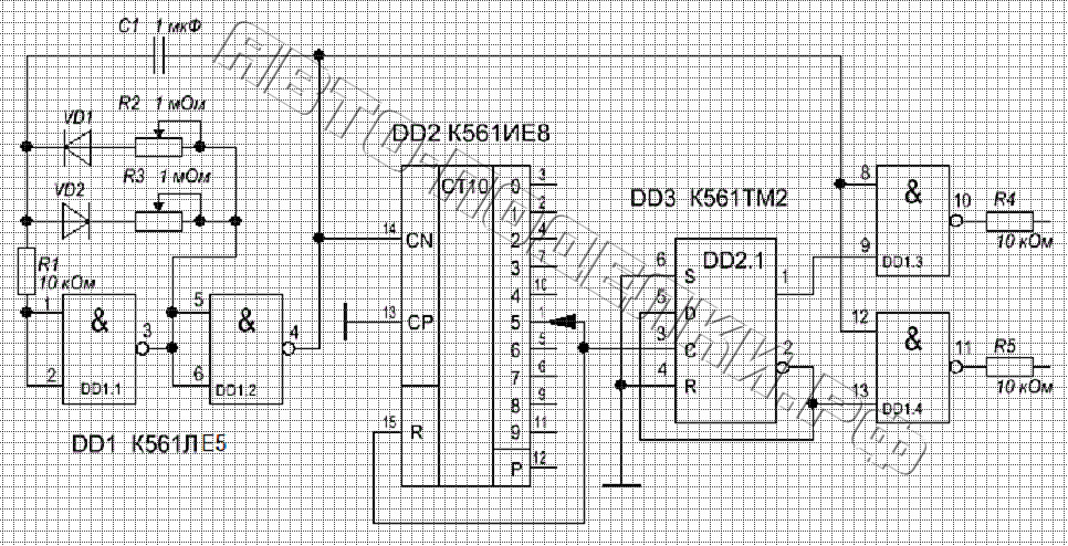 Hef4093bp схема подключения