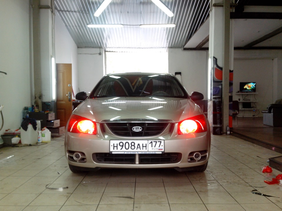 Временная тонировка фар* — KIA Cerato (1G), 1,6 л, 2005 года | стайлинг ...