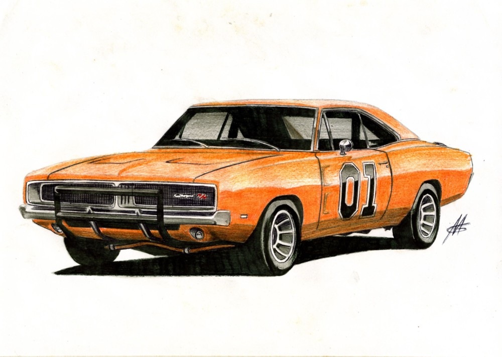 Dodge charger 1969 рисунок