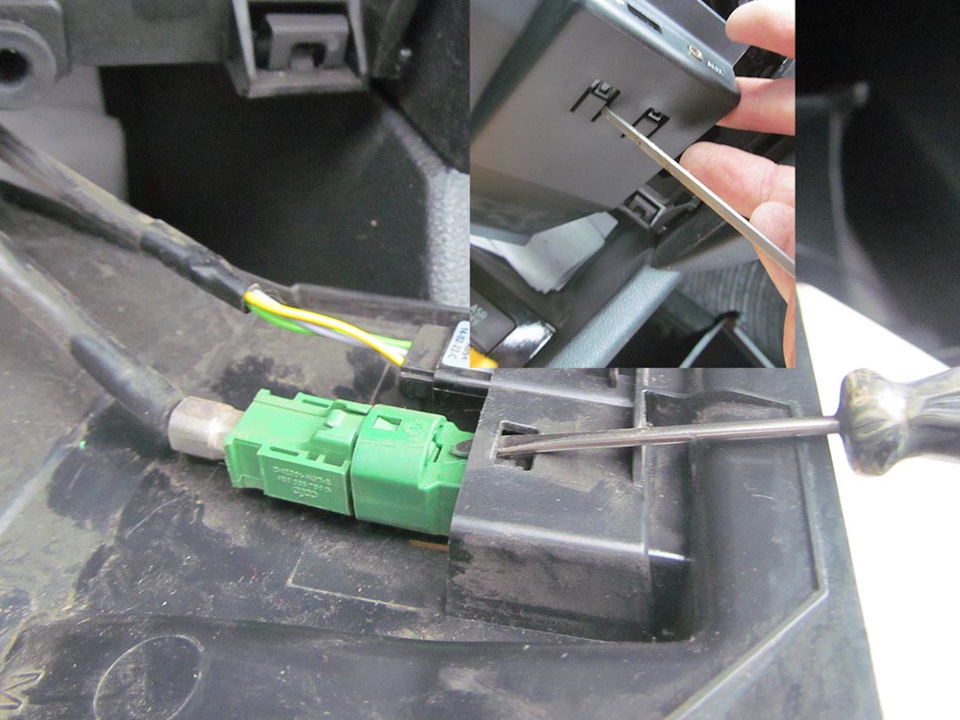 Отсоединяем старый USB — Skoda Octavia A7 Mk3
