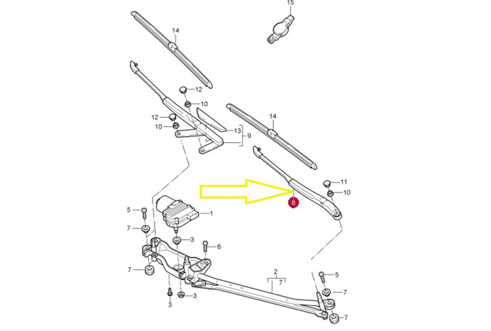 Схема дворников порше кайен