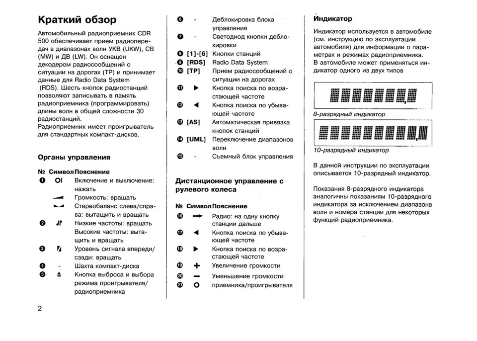 Магнитола cdr 500 инструкция