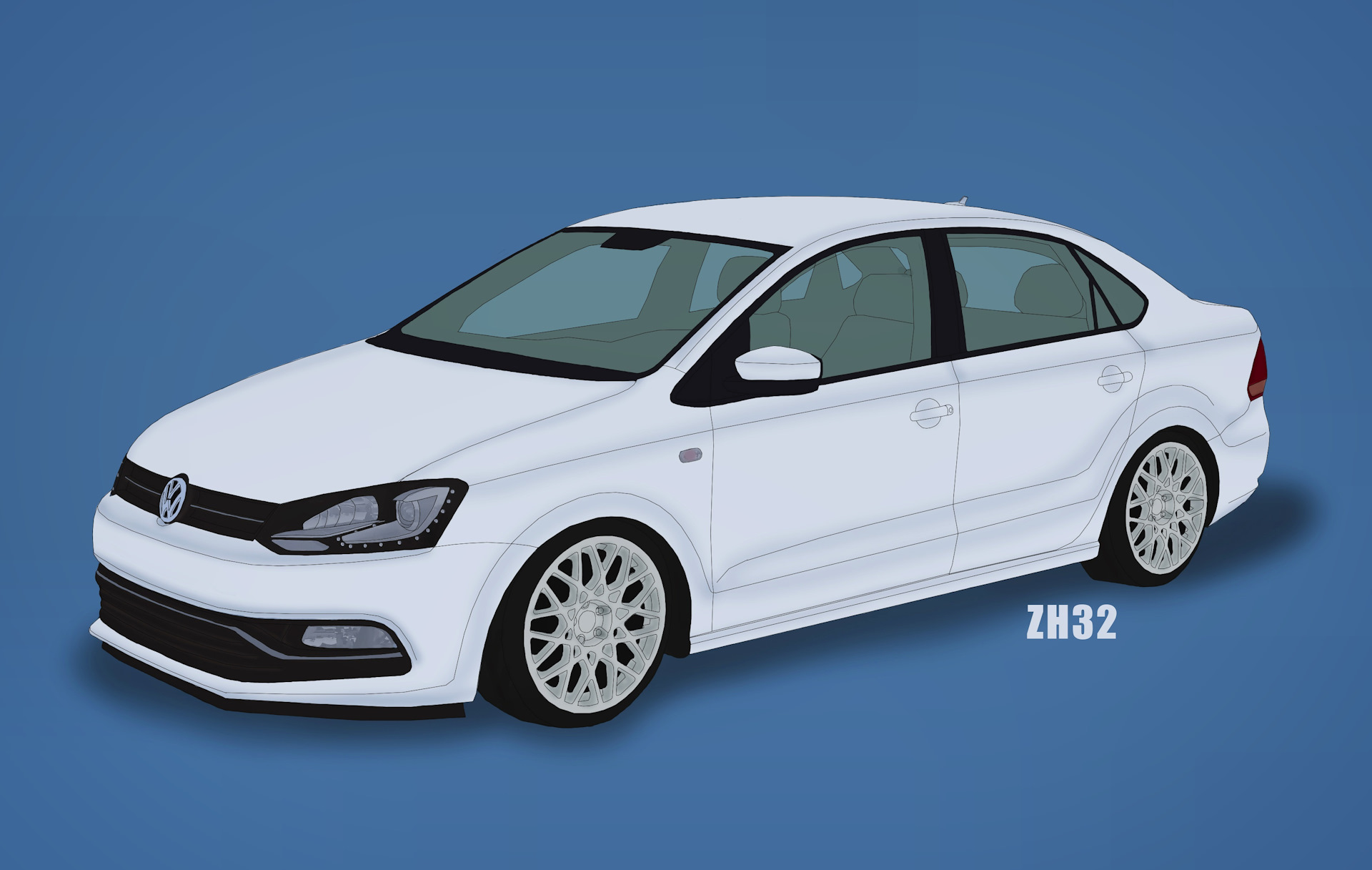 Векторное изображение Volkswagen Polo sedan