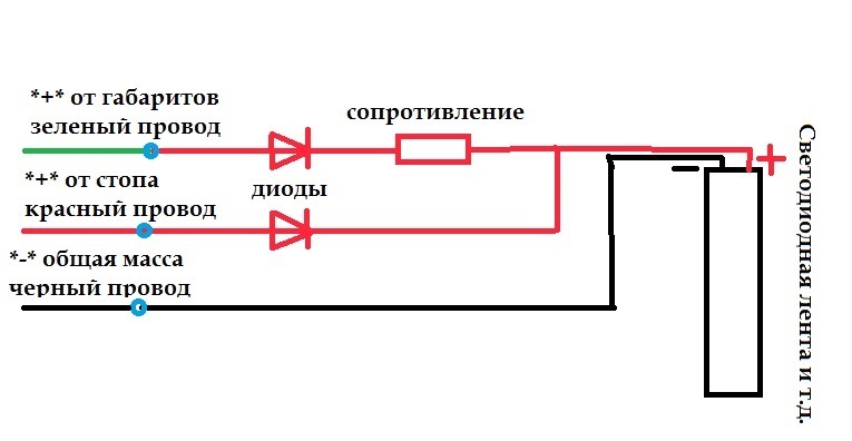 Общий провод. Общий провод на схеме. Подключение катафотов схема. Установка катафотов на машину схема. Схема подключения задних катафот.