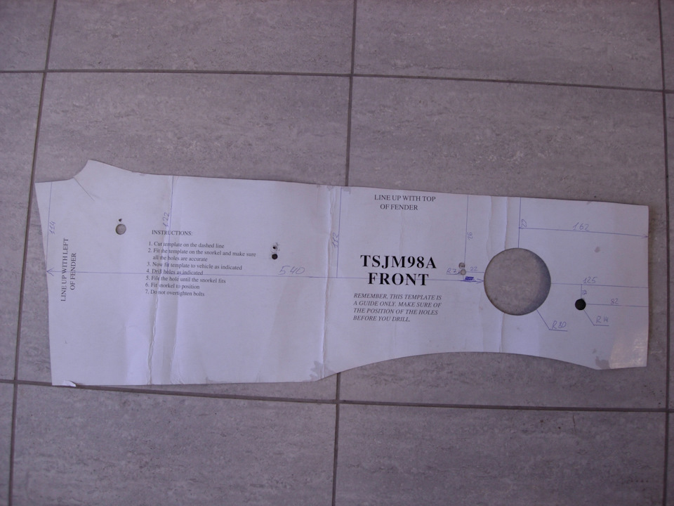 Лекало для установки шноркеля Jimny 1.3 — Suzuki Jimny, 1,3 л, 1998 ...