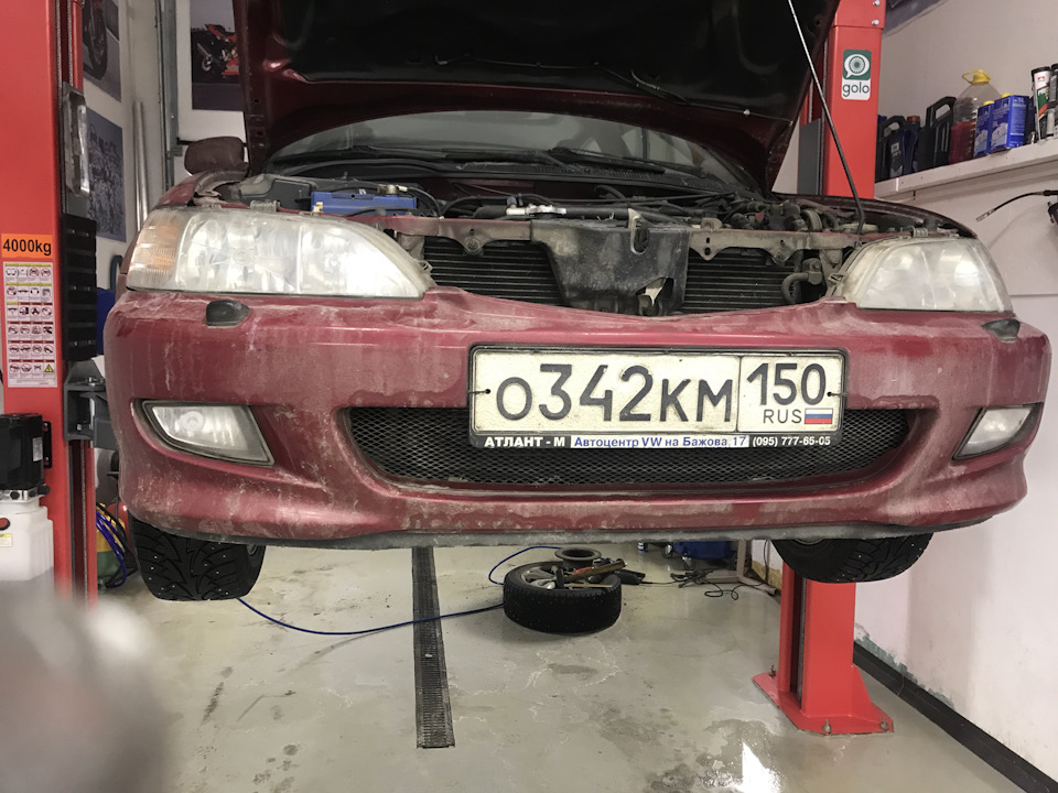 Замена подшипника ступицы, замена выпускного коллектора проточка ...