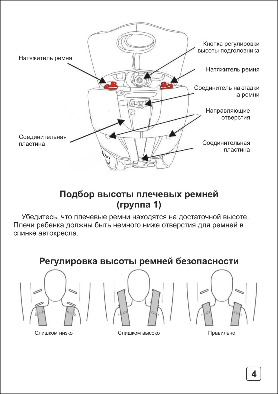 Как отрегулировать ремни на детском кресле