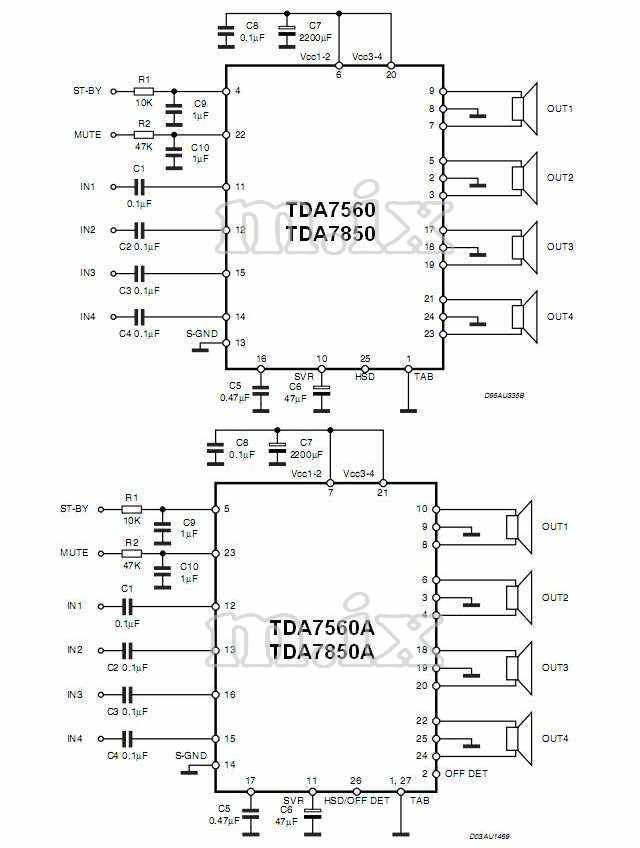 Tda7560 схема усилителя