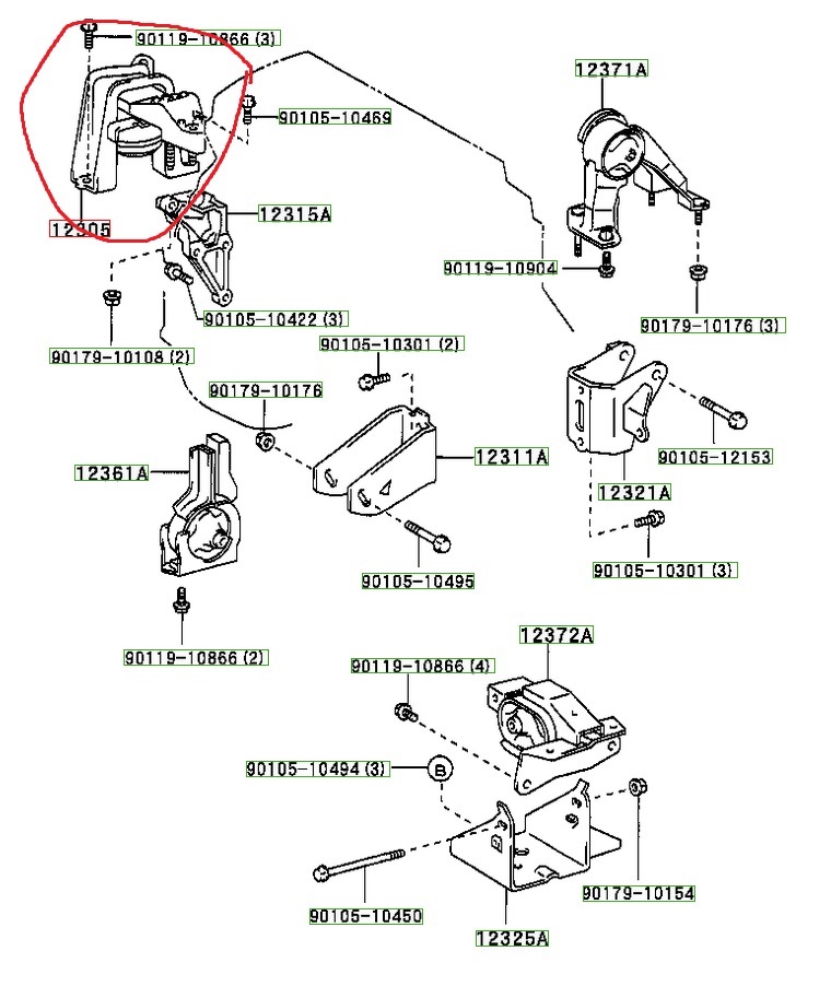 Схема расположения подушек двигателя. Подушка двигателя Celica 230. 12315a подушка двигателя. Схема сцепление Toyota Celica 230.