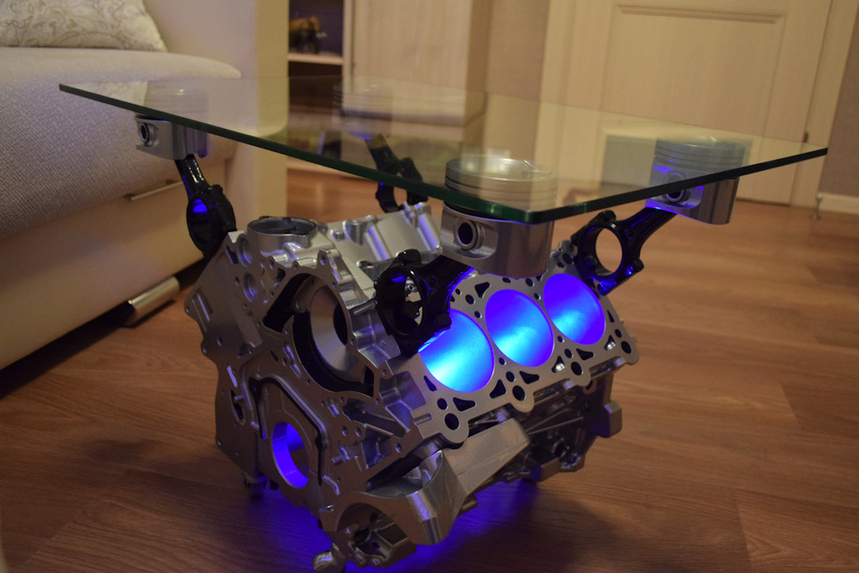 Журнальный стол из блока цилиндров Audi a100 — DRIVE2