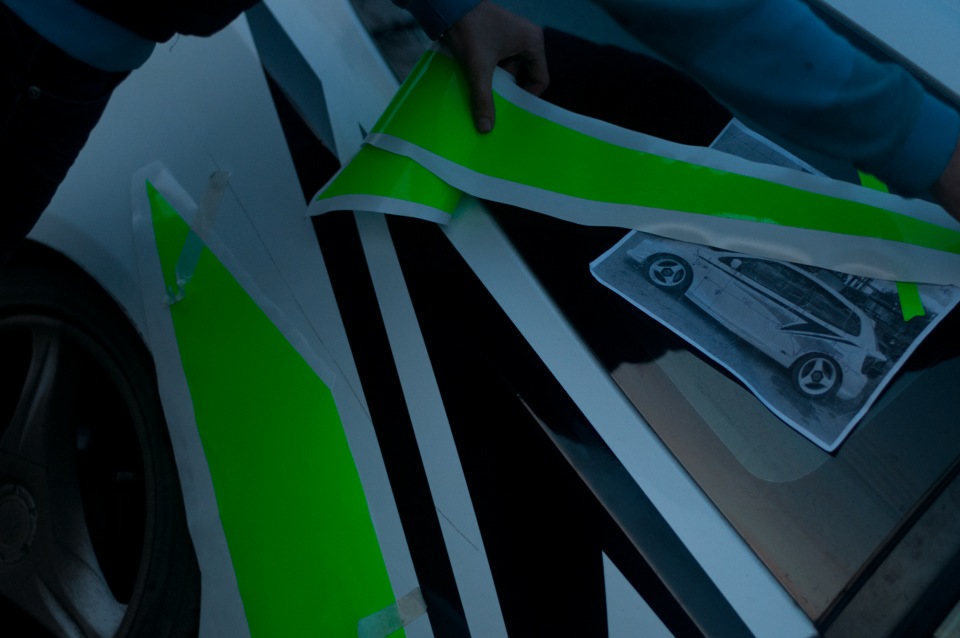 Оклейка виниловой пленкой белого) — Honda Civic Si (5G), 2 л, 2002 года ...