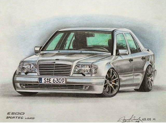 Мерседес w124 рисунок