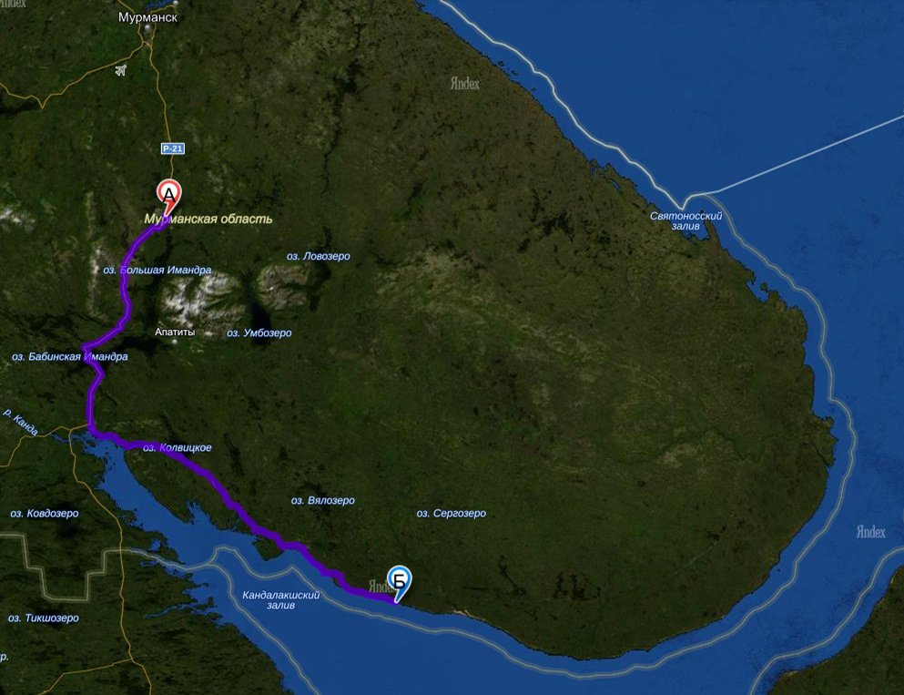 Карта мурманской области спутник