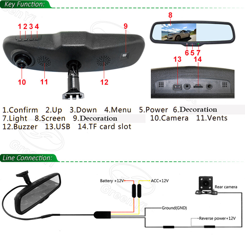 Запись восьмая. Зеркало заднего вида со встроенным видеорегистратором. Car  DVR Mirror. — Toyota 4Runner (IV) (215), 4,7 л, 2003 года | аксессуары |  DRIVE2